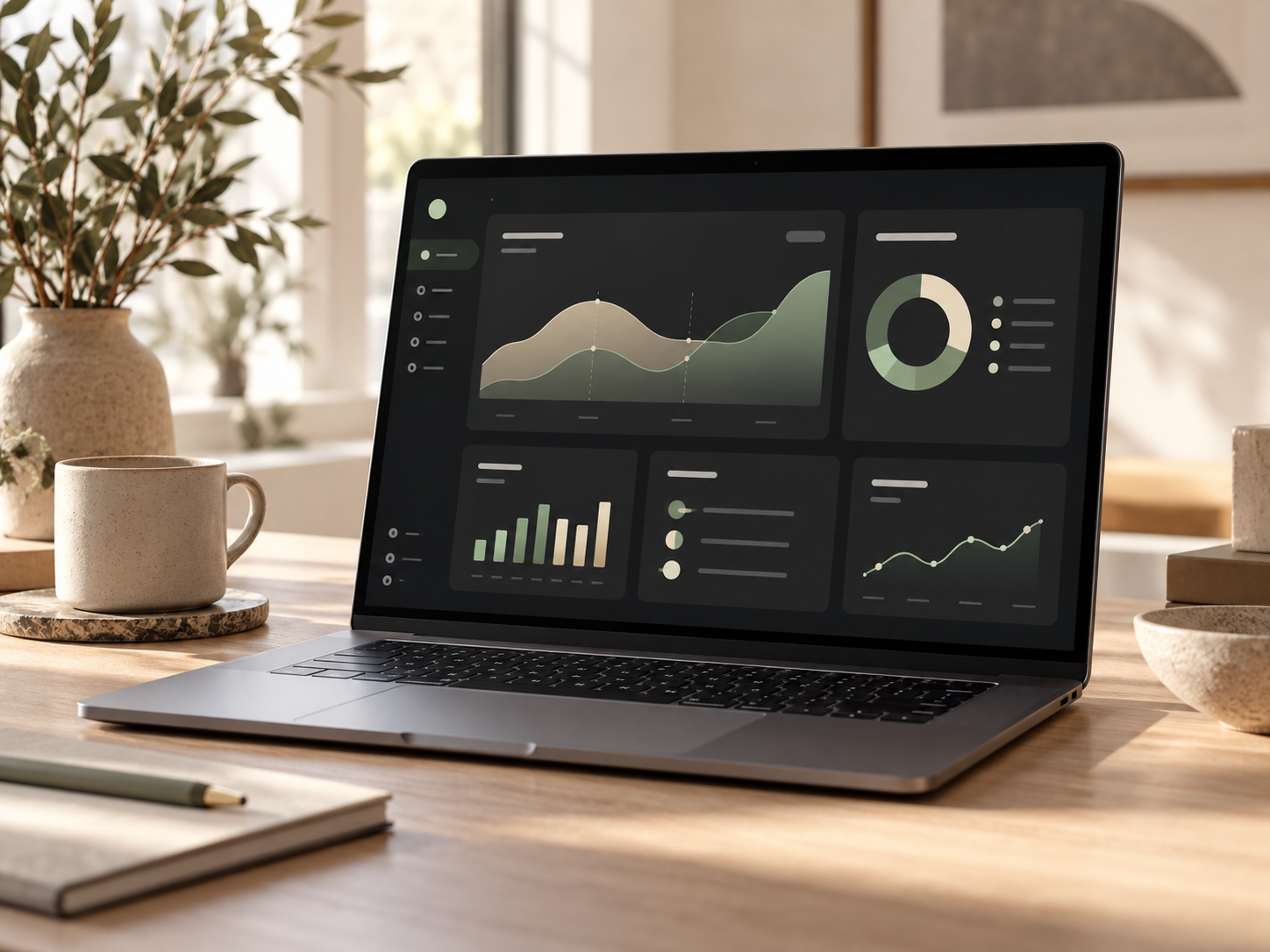 Web app dashboard example shown on a laptop